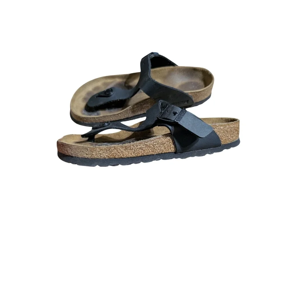 Birkenstock Gizeh Regular Fit Birko Flor Thong Flip Flop Black Size 36/ 6US
